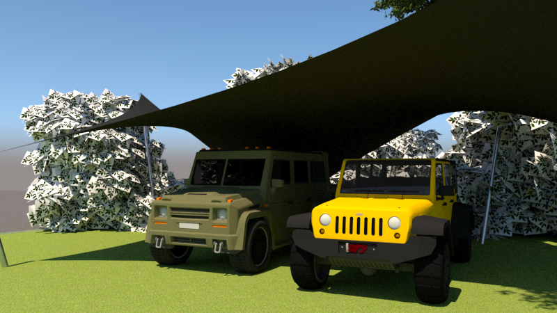 Carport-van-doek-vergunningsvrij-op-maat-verwijderbaar-stormvast - Manta Roofs carport-van-doek-bosrijke-omgeving