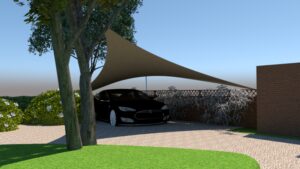 Tesla Render - Test Design-carport-van-textiel-vergunningsvrij-stormvast